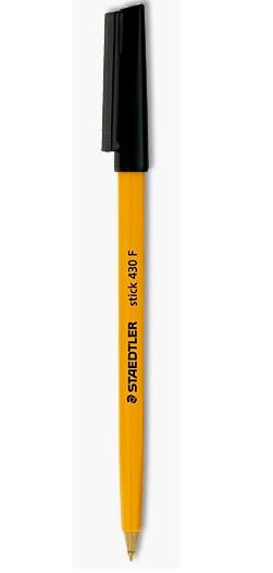 Staedtler Fine 0.3mm 430 Stick Ballpoint Pens Writing Pen Smooth - Black  Ink - Pack Of 3