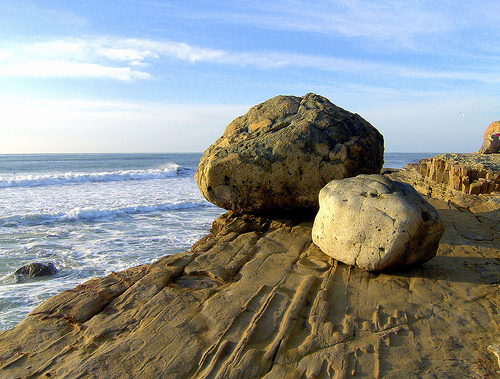 breathtaking boulders on the sunny cliffside
