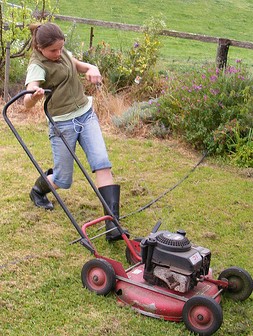 Pull start lawn mower sale