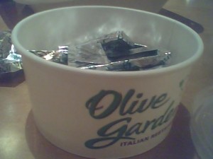 olive garden chocolate mints